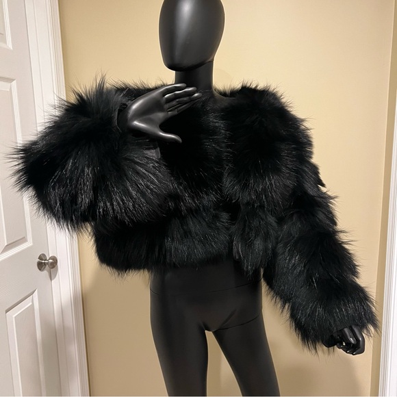 Genuine Raccoon Fur Coat Long Sleeve lined Trench Jacket Parka Puffer bomber fur - Picture 14 of 17